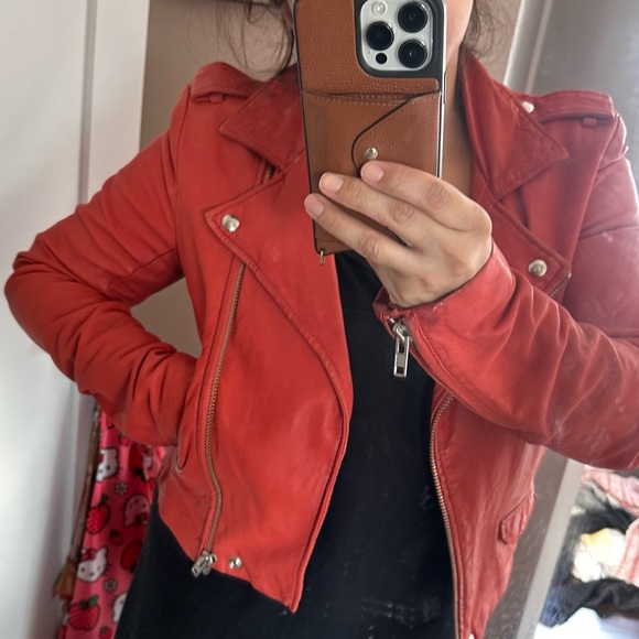 IRO lamb leather salinas moto jacket S/M - Picture 11 of 11